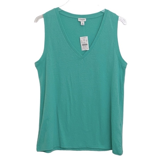 J. CREW - NWT- SIZE MEDIUM - THE VINTAGE COTTON SLUB - V- NECK SLEEVELESS TEE B5 - Picture 1 of 9